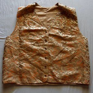 Gold and Brown Brocade and Wool Vest